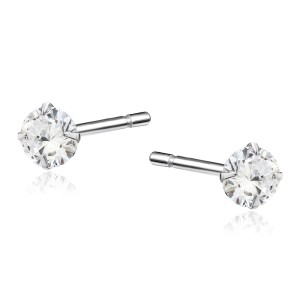 Cercei argint rodiat cu piatra 4mm DiAmanti 1CO4ER_W-DIA (Argint 925‰ 0,5 g.)